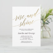 Invitation Mariage de levage et de brillance Brunch Faux Gold (Debout devant)