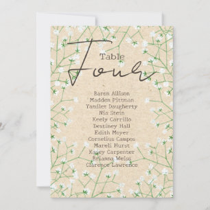 Invitation Mariage de l'haleine du bébé Tableau Numéro de siè