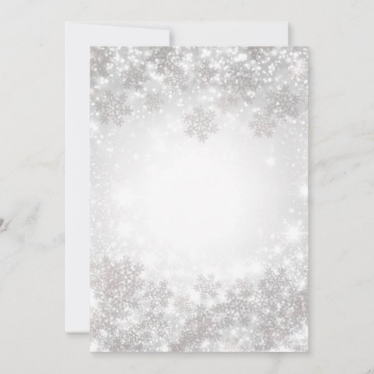 Invitation Mariage de l'hiver Wonderland White Sparkakes (Dos)