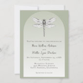 Invitation Mariage de libellules de Sage Green (Devant)