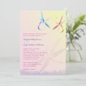 Invitation Mariage de libellules romantique du jardin (Debout devant)