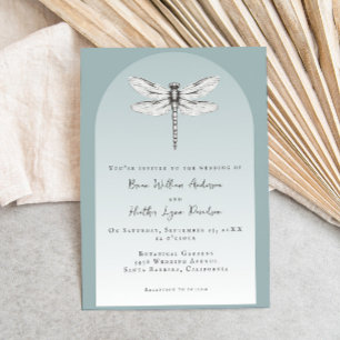 Invitation Mariage de libellules turquoise