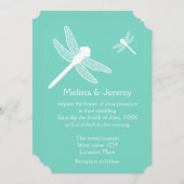 Invitation Mariage de libellules turquoise (Devant / Derrière)