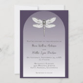 Invitation Mariage de libellules violettes foncées (Devant)