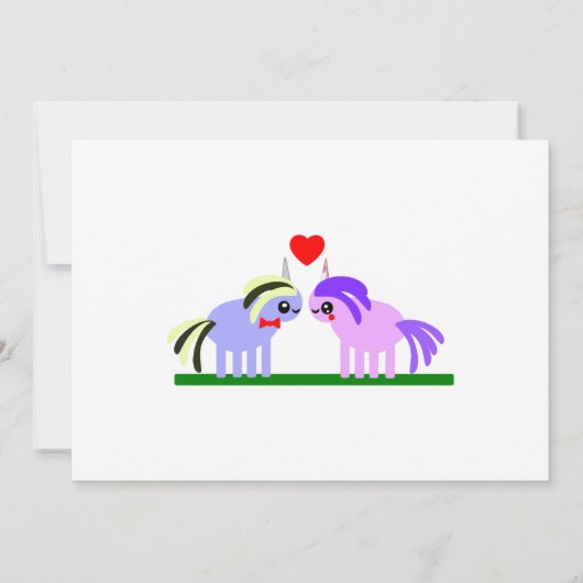 Invitation mariage de licorne mignon (Dos)