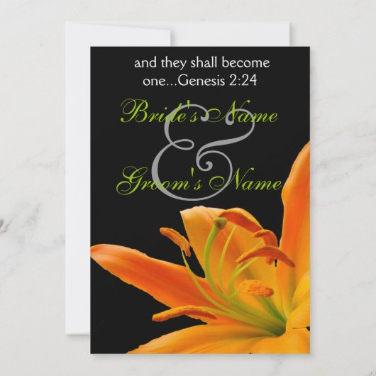 Invitation Mariage de lièvre orange (Dos)