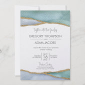 Invitation Mariage de ligne de Parties scintillant d'or Water (Devant)