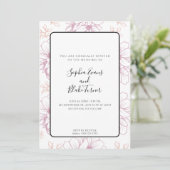 Invitation Mariage de ligne simple romantique de mauve (Debout devant)