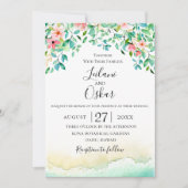 Invitation Mariage de l'île de corail botanique (Devant)