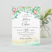 Invitation Mariage de l'île de corail botanique (Debout devant)