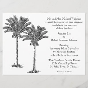 Invitation Mariage de l'île tropicale à l'élégant palmier