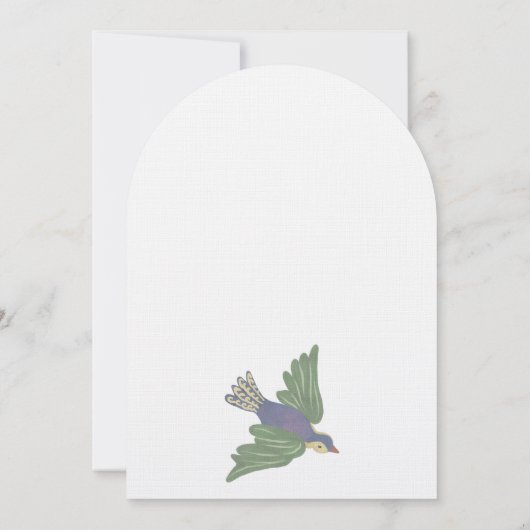 Invitation Mariage de lin à arc floral (Dos)