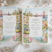 Invitation Mariage de Lisbonne aquarelle