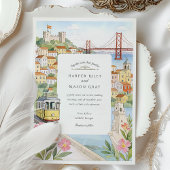Invitation Mariage de Lisbonne aquarelle