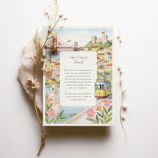 Invitation Mariage de Lisbonne aquarelle