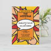 Invitation Mariage de livres de bandes dessinées géométriques (Debout devant)