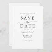 Invitation Mariage de l'modèle Rustic Text Enregistrer la dat (Devant / Derrière)