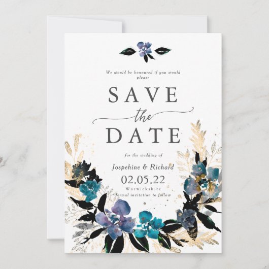 Invitation Mariage de l'modèle Rustic Text Enregistrer la dat (Devant)
