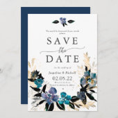 Invitation Mariage de l'modèle Rustic Text Enregistrer la dat (Devant / Derrière)