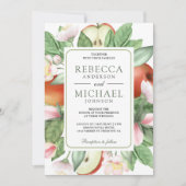 Invitation Mariage de l'Orchard Botanique Floral Red Apple (Devant)
