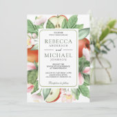 Invitation Mariage de l'Orchard Botanique Floral Red Apple (Debout devant)