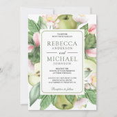 Invitation Mariage de l'Orchard de pomme vert de flore botani (Devant)