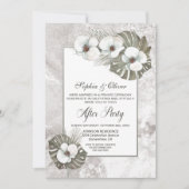 Invitation Mariage de l'orchidée après la photo du parti (Devant)