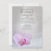 Invitation Mariage de l'orchidée rose et du voile blanc (Devant)