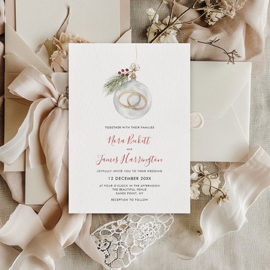 Invitation Mariage de l'ornement de Noël d'hiver