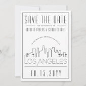 Invitation Mariage de Los Angeles Styliszed Skyline Enregistr (Devant)