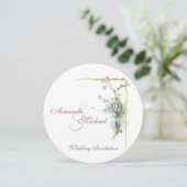 Invitation mariage de l'oubli de la nuit bleue et rose (Debout devant)