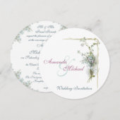 Invitation mariage de l'oubli de la nuit bleue et rose (Devant / Derrière)