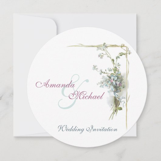 Invitation mariage de l'oubli de la nuit bleue et rose (Devant)