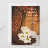 Invitation Mariage de l'Ouest des marguerites blanches et des (Devant)