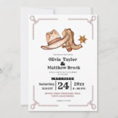 Invitation Mariage de l'Ouest Russe Mariage de Cowboy (Devant)