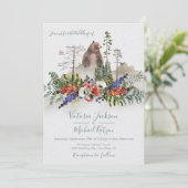 Invitation Mariage de l'ours forestier de l'aquarelle des boi (Debout devant)