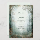 Invitation Mariage de luciole de forêt enchantée (Devant / Derrière)