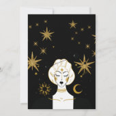 Invitation Mariage de lune céleste d'or noir mystique (Dos)