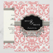 Invitation Mariage de lunette argenté vieilli en Damas (Devant / Derrière)