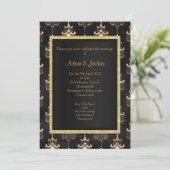 Invitation Mariage de lustre en or noir toute occasion (Debout devant)