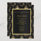 Invitation Mariage de lustre en or noir toute occasion (Devant / Derrière)