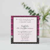 Invitation Mariage de lustre rose et noir Invite (Debout devant)