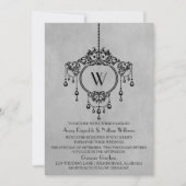 Invitation Mariage de lustre Vintage gris Invite (Devant)