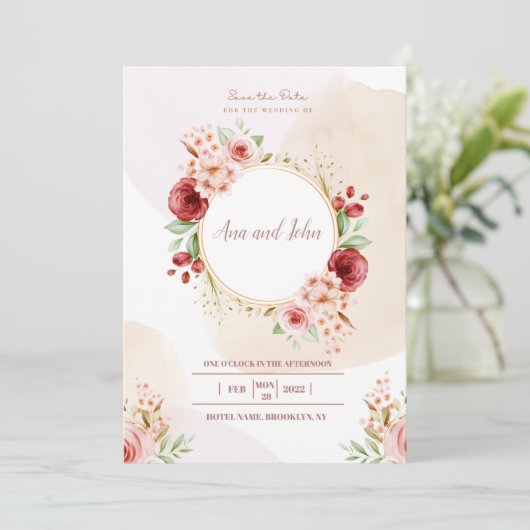 Invitation Mariage de luxe (Debout devant)