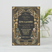 Invitation Mariage de luxe Art Déco dans un speakeasy (Debout devant)