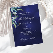 Invitation Mariage de luxe bleu marine