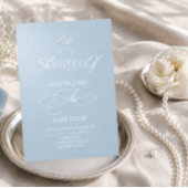 Invitation Mariage de Luxe Bleu Pastel Monogramme