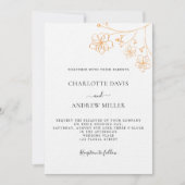 Invitation Mariage de luxe botanique élégant et floral blanc (Devant)