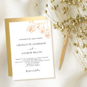 Invitation Mariage de luxe botanique élégant et floral blanc