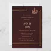 Invitation Mariage de luxe Bourgogne et or (Devant)